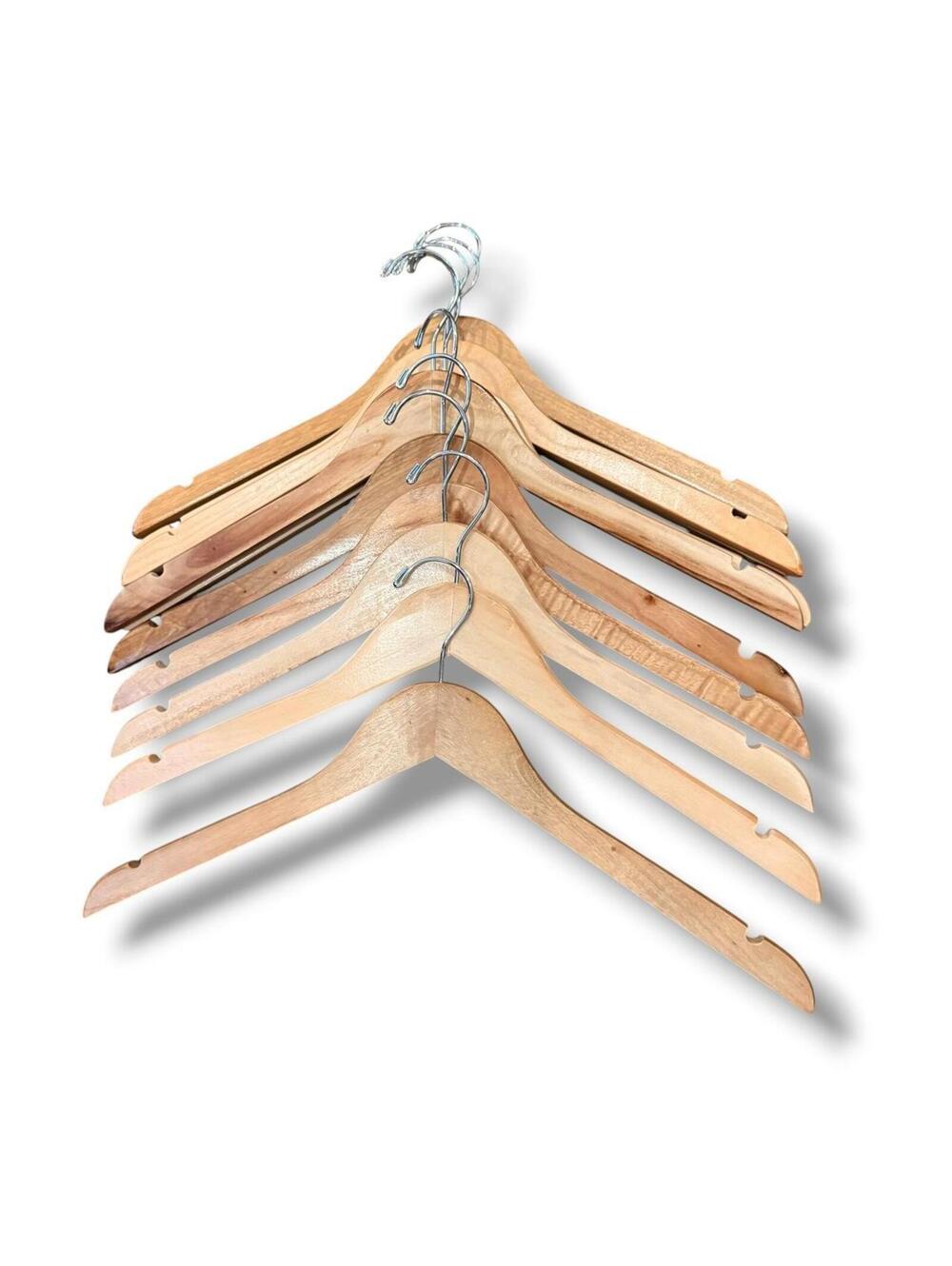 Set of 10 Wooden Shirt Hangers